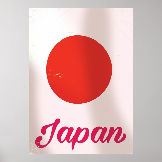 Affiche de voyage de style vintage Japon Soleil Le (Devant)