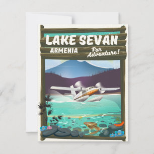 Affiche de voyage de style vintage Lac Sevan Armén