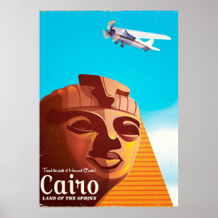 Affiche de voyage de style vintage Le Caire Égypte