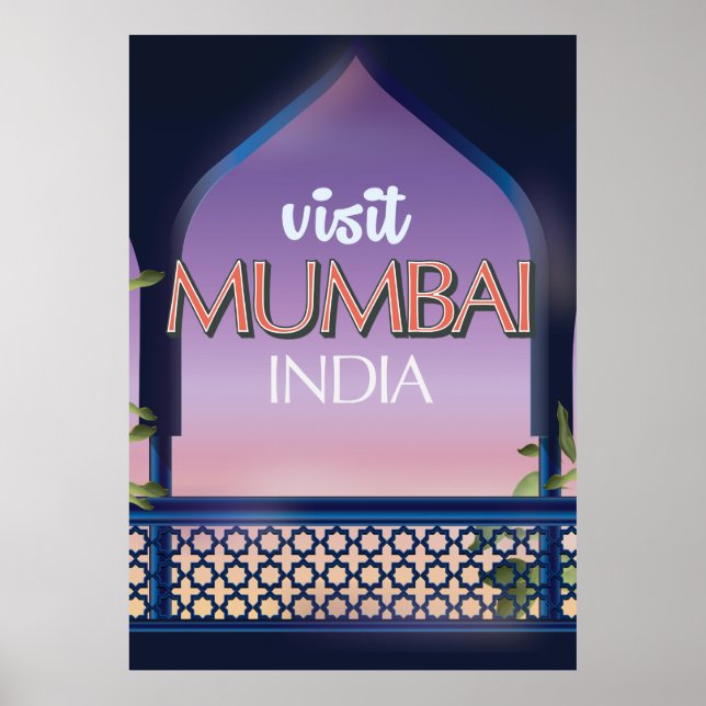 Affiche de voyage de style vintage Mumbai Inde (Devant)