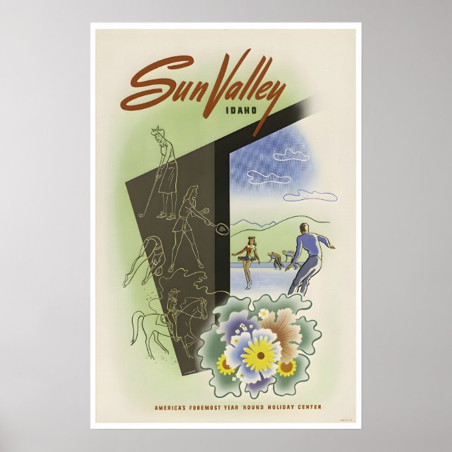 Affiche de voyage de Sun Valley Art Idaho Impressi (Devant)