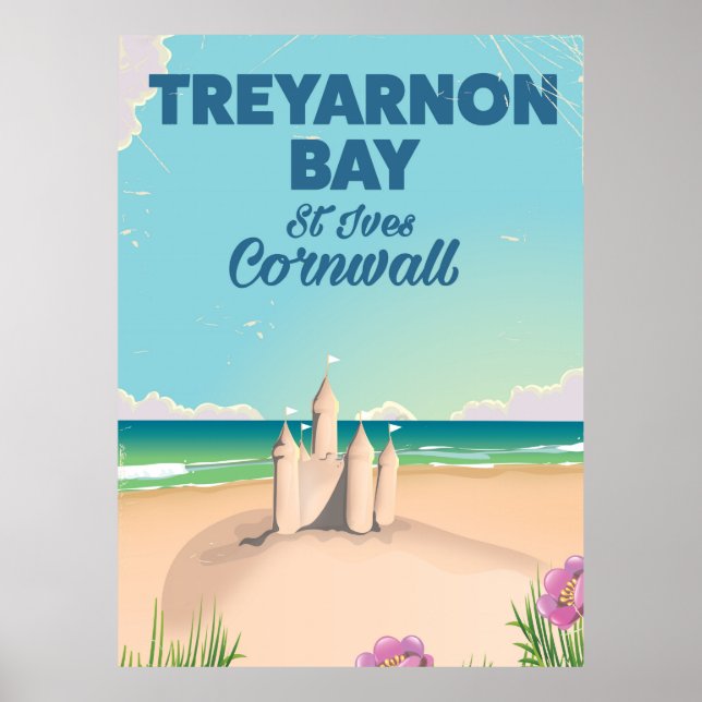 Affiche de voyage de Treyarnon Bay, Cornouailles (Devant)
