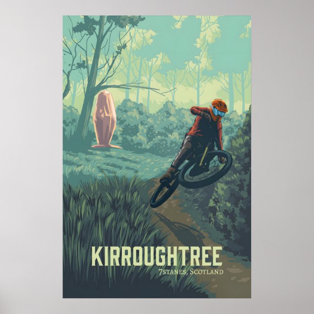 Affiche de voyage de vélo tout terrain de Kirrough (Devant)