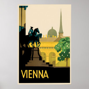 Affiche de voyage de Vienne Autriche Style Vintage