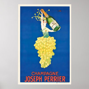 Affiche de voyage de vin de Champagne vintage