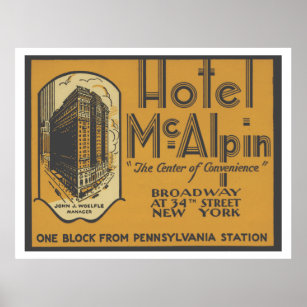 Affiche de voyage de vintage Hotel McAlpin