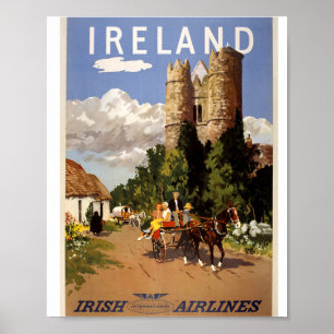 Affiche de voyage de vintage Irish Airlines