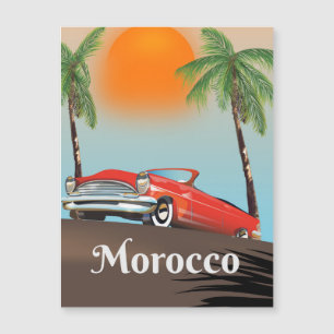 Affiche de voyage de voiture rouge classique du Ma