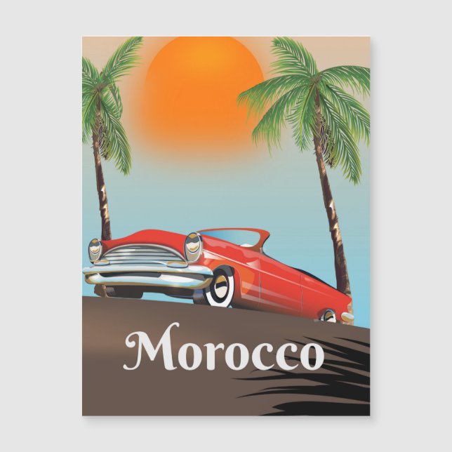 Affiche de voyage de voiture rouge classique du Ma (Devant)