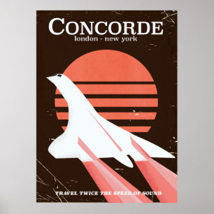 Affiche de voyage de vol vintage Concorde