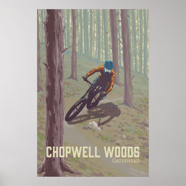 Affiche de voyage de VTT de Chopwell Woods (Devant)