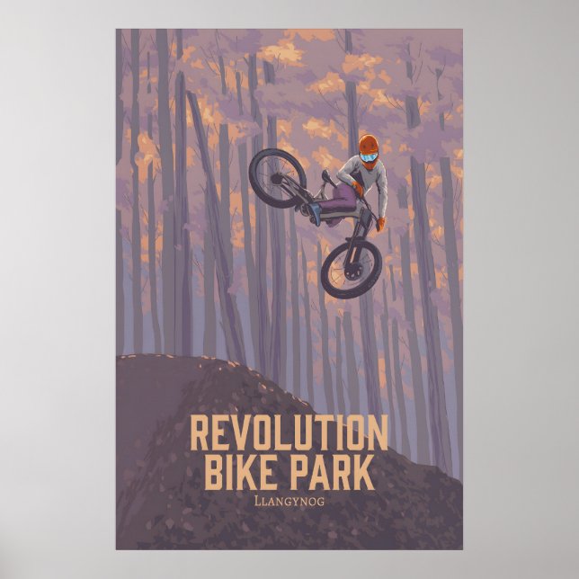 Affiche de voyage de VTT de Revolution Bike Park (Devant)