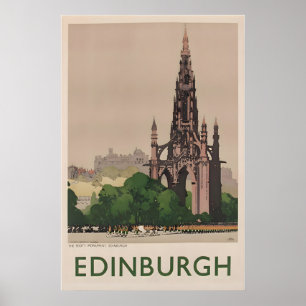 Affiche de voyage d'Édimbourg Art Écosse Écossaise