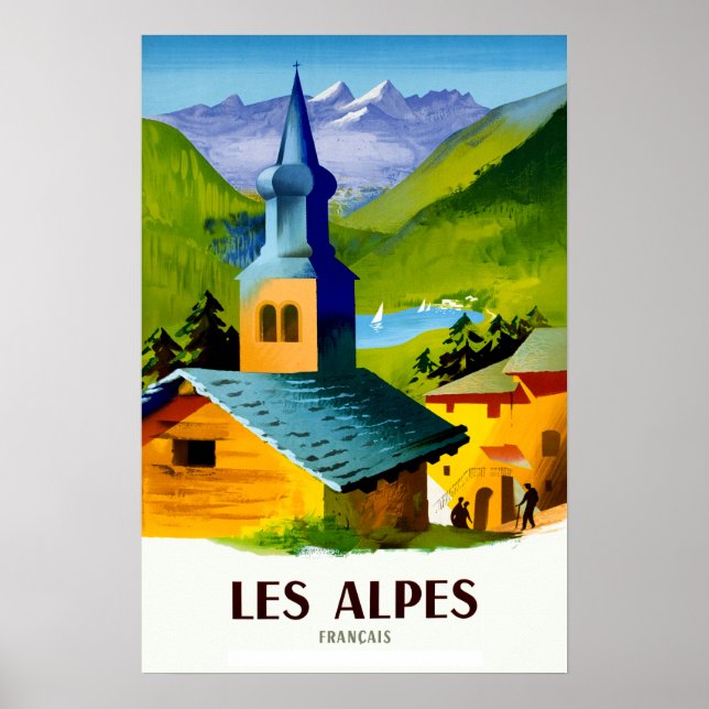 Affiche de voyage des Alpes françaises (Devant)