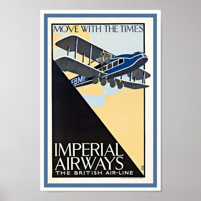 AFFICHE DE VOYAGE DES ANNÉES 1930 IMPERIAL AIRWAYS (Devant)