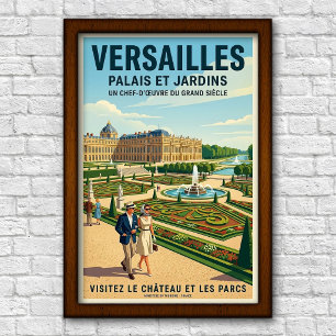 Affiche de voyage des années 1960 Versailles, Fran