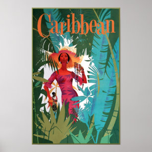 Affiche de voyage des Caraïbes