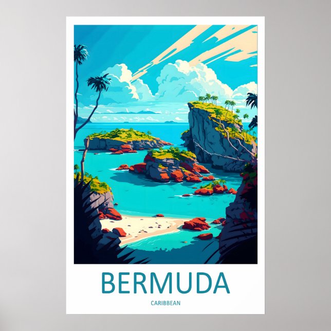 Affiche de voyage des Caraïbes des Bermudes 1 (Devant)