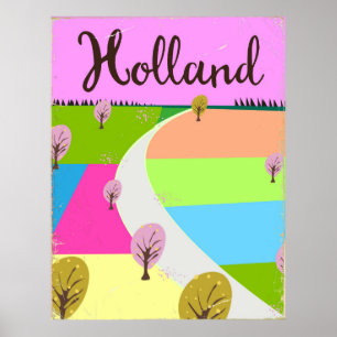 Affiche de voyage des champs de Hollande