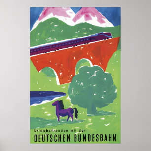 Affiche de voyage des chemins de fer allemands Joi
