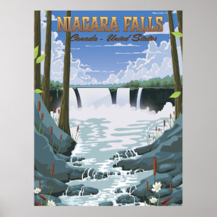 Affiche de voyage des chutes du Niagara
