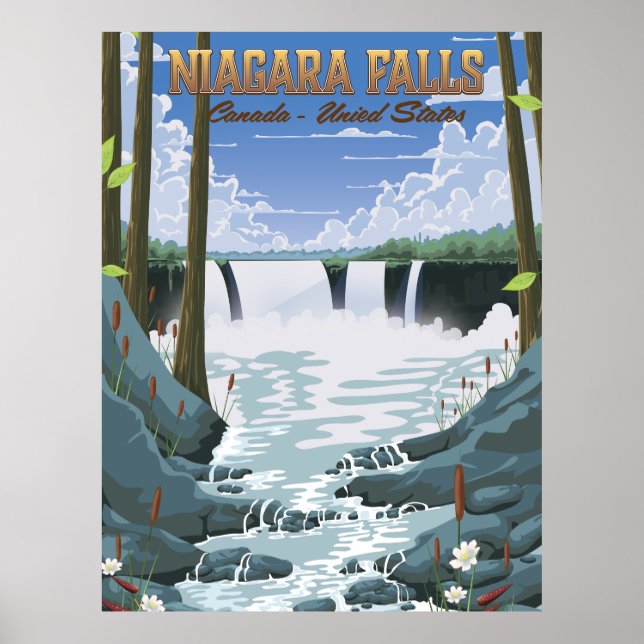 Affiche de voyage des chutes du Niagara (Devant)