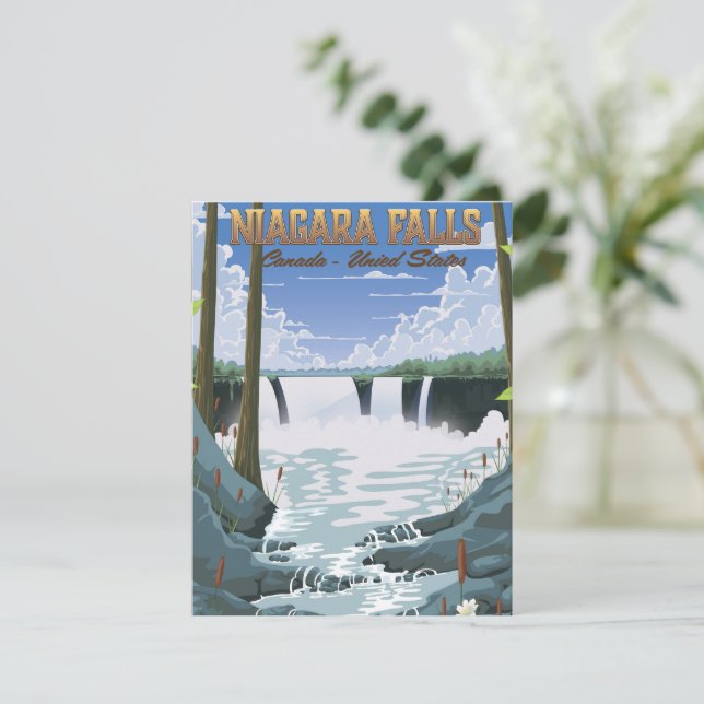 Affiche de voyage des chutes du Niagara (Debout devant)