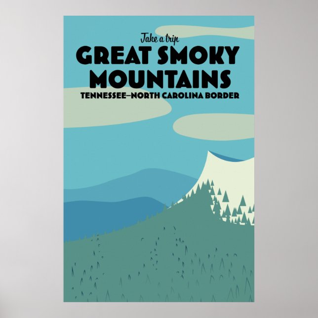 Affiche de voyage des Great Smoky Mountains. (Devant)