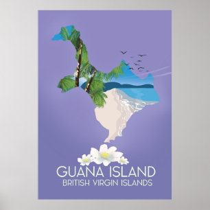 Affiche de voyage des îles Vierges britanniques de