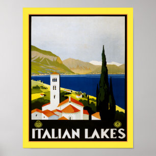 Affiche de voyage des lacs italiens 1930