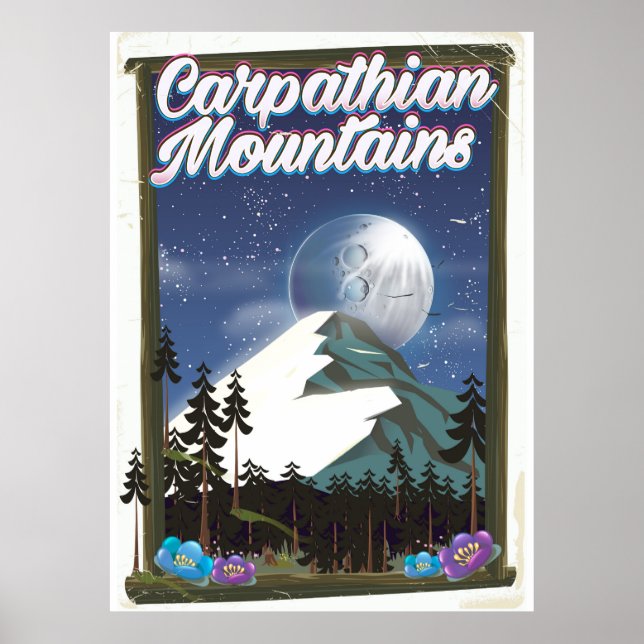 Affiche de voyage des monts Carpates (Devant)