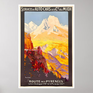 Affiche de voyage des Pyrénées Impression d'Espagn