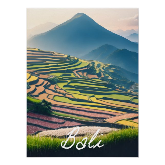 Affiche de voyage des rizières de Bali (Devant)