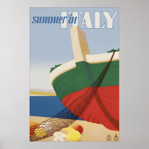 Affiche de voyage d'été en Italie vintage Méditerr