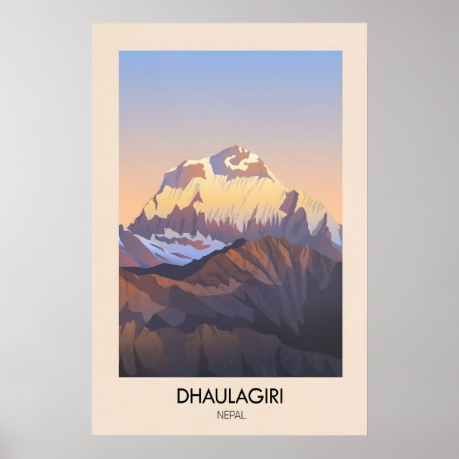 Affiche de voyage Dhaulagiri Népal (Devant)