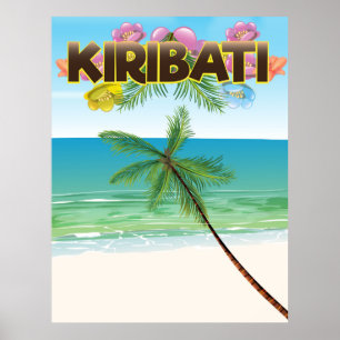 Affiche de voyage d'île du Kiribati