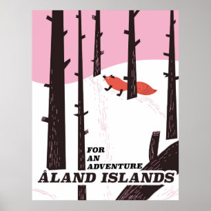 Affiche de voyage d'îles de Åland, Finlande