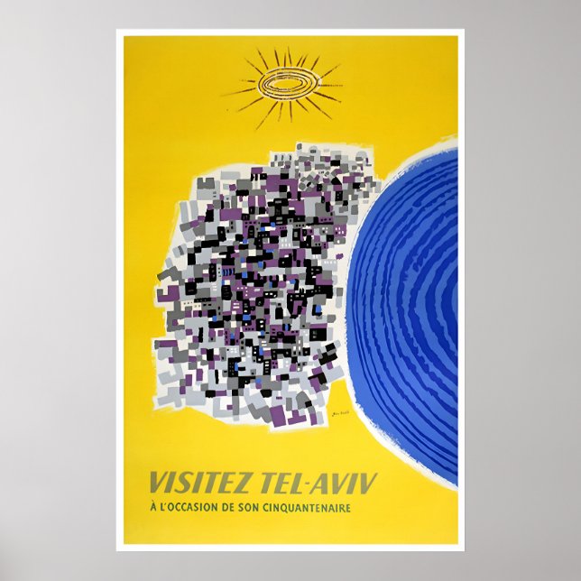 Affiche de voyage d'Israël Art Tel Aviv Impression (Devant)