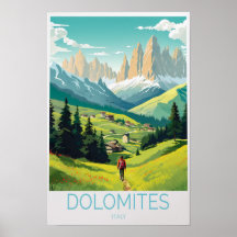 Affiche de voyage Dolomites Italie