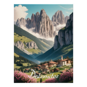 Affiche de voyage Dolomites Italie