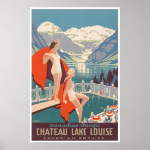 Affiche de voyage du Canada Art Lake Louise Canadi