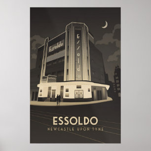Affiche de voyage du cinéma Essoldo Newcastle