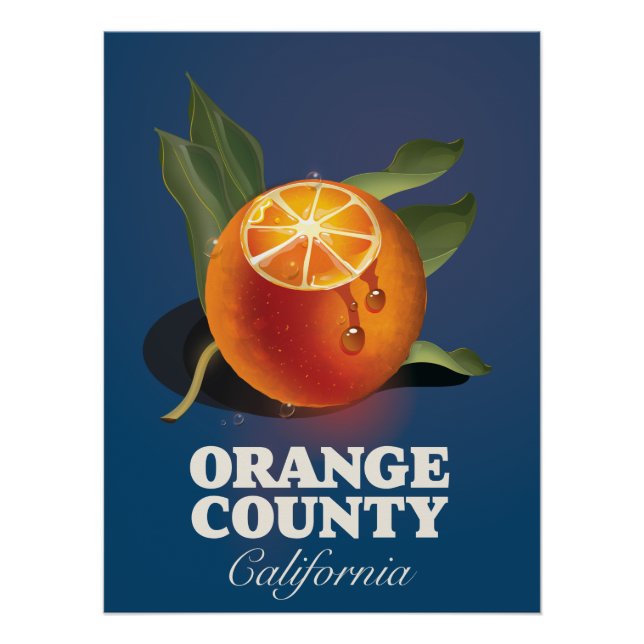 Affiche de voyage du comté d'Orange Californie.  (Devant)