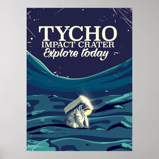 Affiche de voyage du cratère d'impact Tycho (Devant)