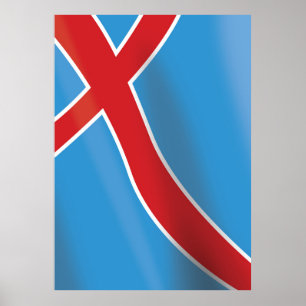 Affiche de voyage du drapeau de Norvège