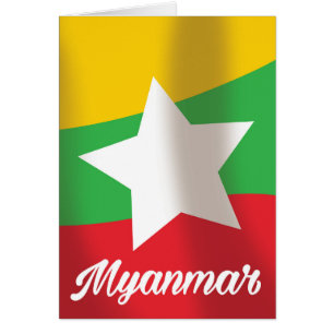 Affiche de voyage du drapeau du Myanmar