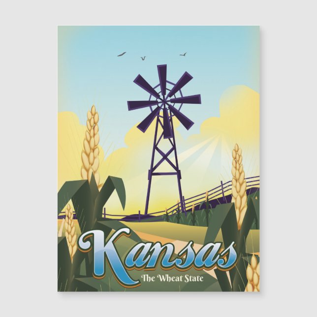 Affiche de voyage du Kansas "l'État du blé". (Devant)