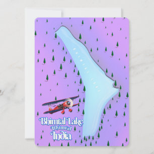 Affiche de voyage du lac Bhimtal Bhimtal Inde.