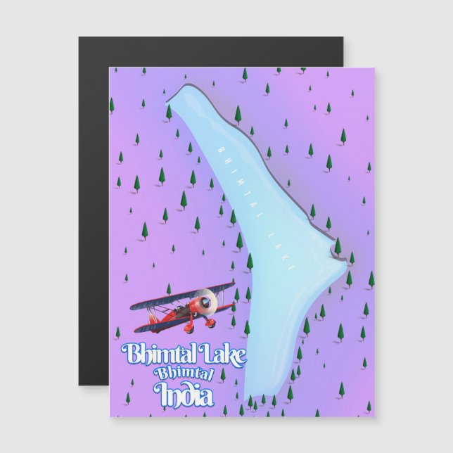Affiche de voyage du lac Bhimtal Bhimtal Inde. (Devant / Derrière)