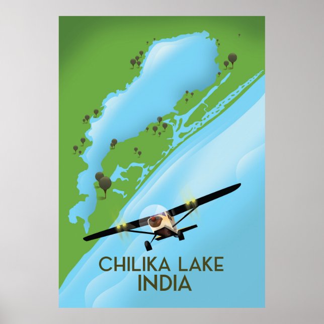 Affiche de voyage du lac Chilika en Inde (Devant)